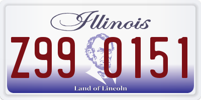 IL license plate Z990151