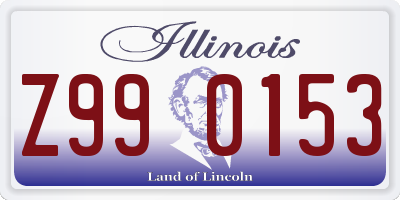 IL license plate Z990153