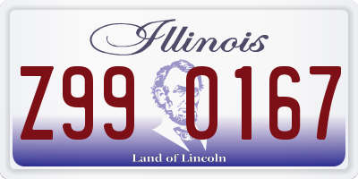 IL license plate Z990167