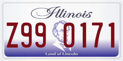 IL license plate Z990171