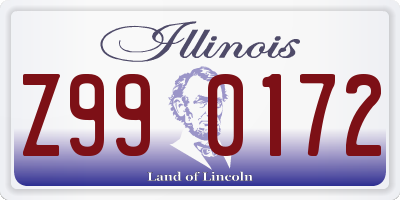 IL license plate Z990172