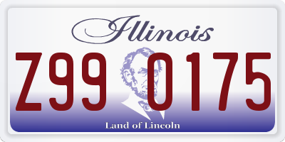 IL license plate Z990175