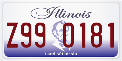 IL license plate Z990181