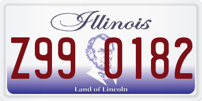 IL license plate Z990182