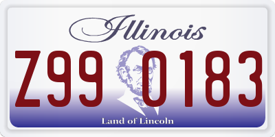 IL license plate Z990183