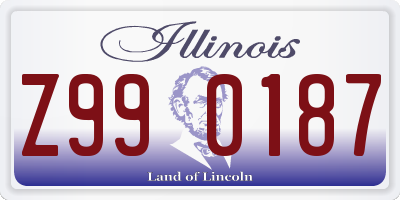 IL license plate Z990187