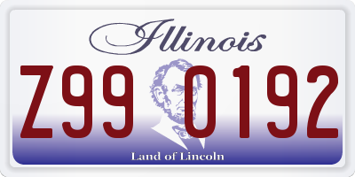 IL license plate Z990192