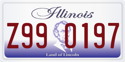 IL license plate Z990197