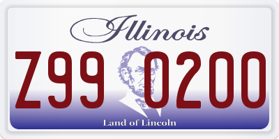 IL license plate Z990200