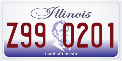 IL license plate Z990201