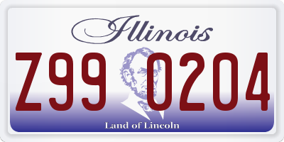 IL license plate Z990204