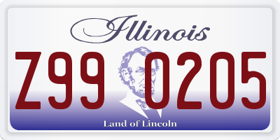 IL license plate Z990205