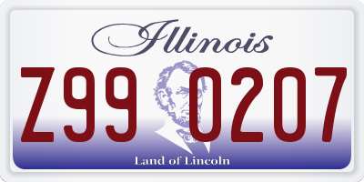 IL license plate Z990207