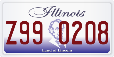 IL license plate Z990208