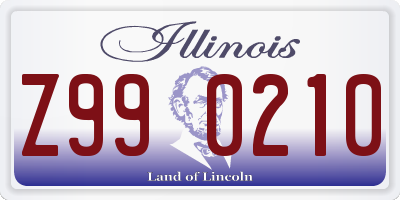 IL license plate Z990210