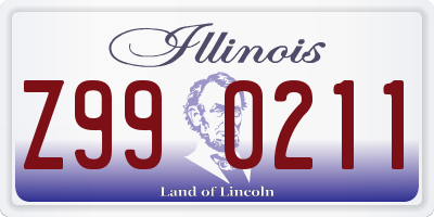 IL license plate Z990211