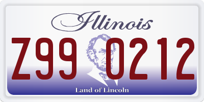 IL license plate Z990212