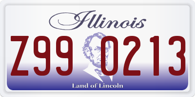 IL license plate Z990213