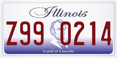 IL license plate Z990214