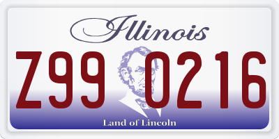 IL license plate Z990216