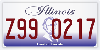 IL license plate Z990217