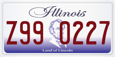 IL license plate Z990227