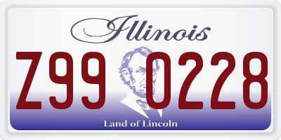 IL license plate Z990228