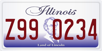 IL license plate Z990234