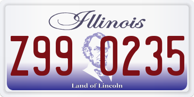 IL license plate Z990235