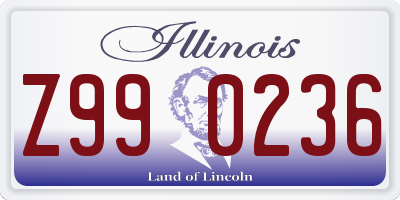 IL license plate Z990236