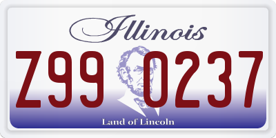 IL license plate Z990237