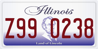 IL license plate Z990238