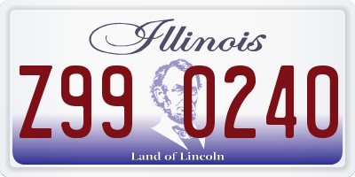 IL license plate Z990240