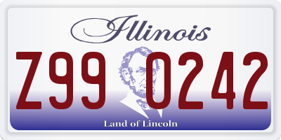 IL license plate Z990242