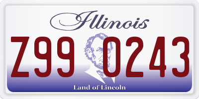 IL license plate Z990243