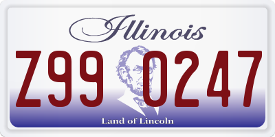 IL license plate Z990247