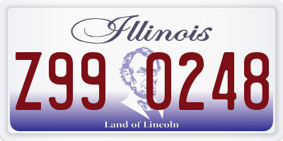 IL license plate Z990248