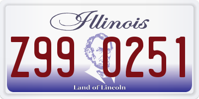 IL license plate Z990251