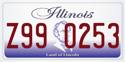 IL license plate Z990253