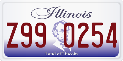 IL license plate Z990254