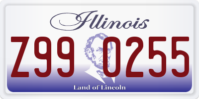 IL license plate Z990255