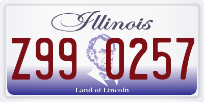 IL license plate Z990257