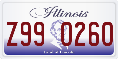 IL license plate Z990260