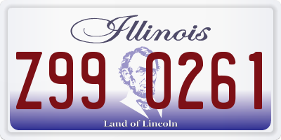 IL license plate Z990261