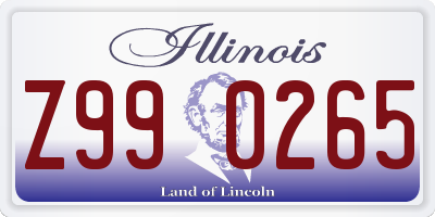 IL license plate Z990265