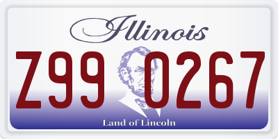 IL license plate Z990267