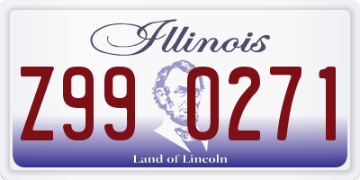 IL license plate Z990271