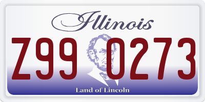 IL license plate Z990273