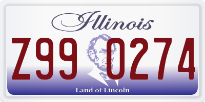 IL license plate Z990274