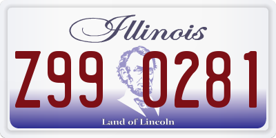 IL license plate Z990281